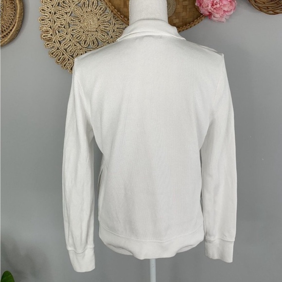 Lauren Ralph Lauren • Women’s White Henley Polo w/ Gold Buttons - Picture 8 of 9